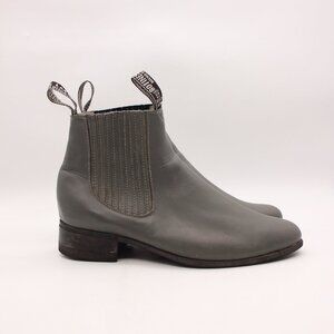 Lara La Espuela Botines Gray Leather Ankle Boots Men's Mexican Size 28.5 Boots